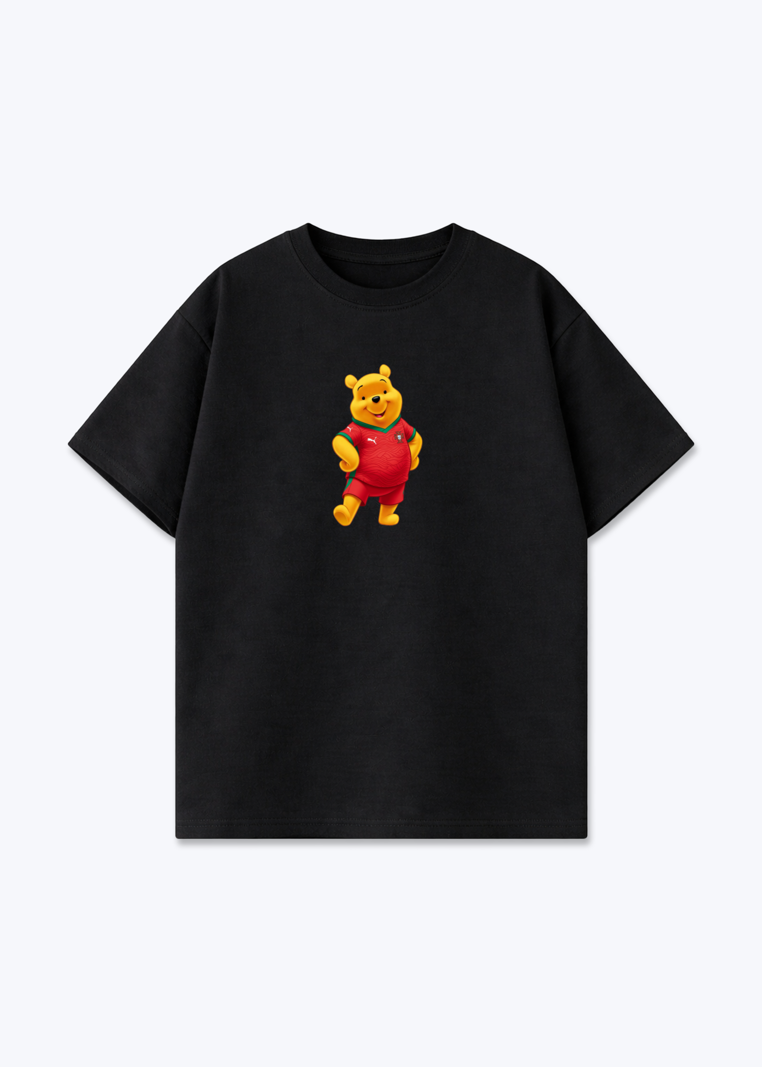 Portugal Pooh Oversized Shirt - Black Front (Designed)