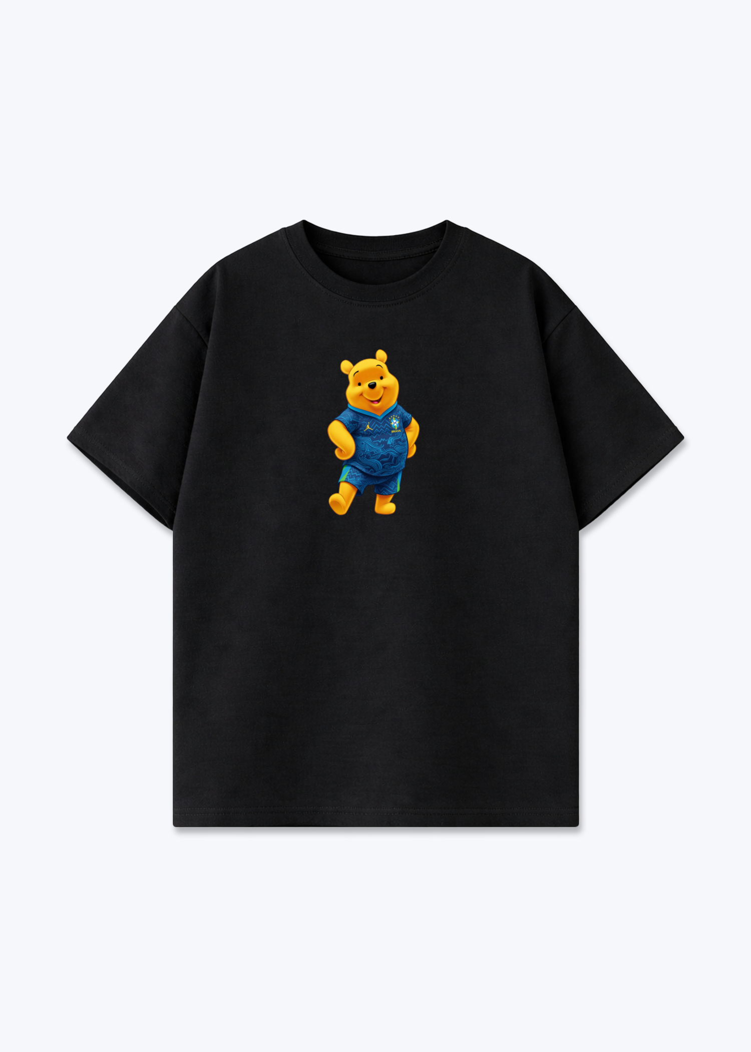 Brasilien Pooh Oversized Shirt - Black Front (Designed)