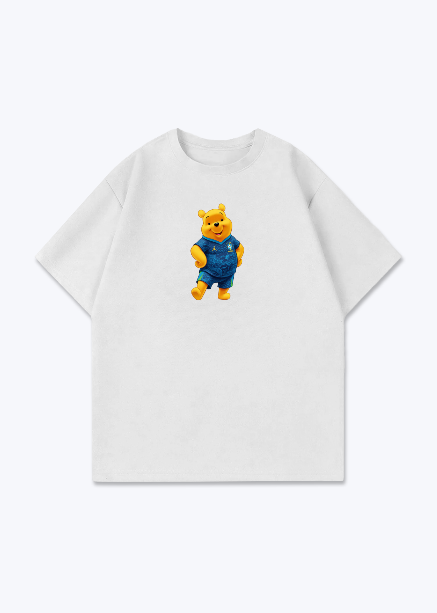 Brasilien Pooh Oversized Shirt - White Front (Designed)