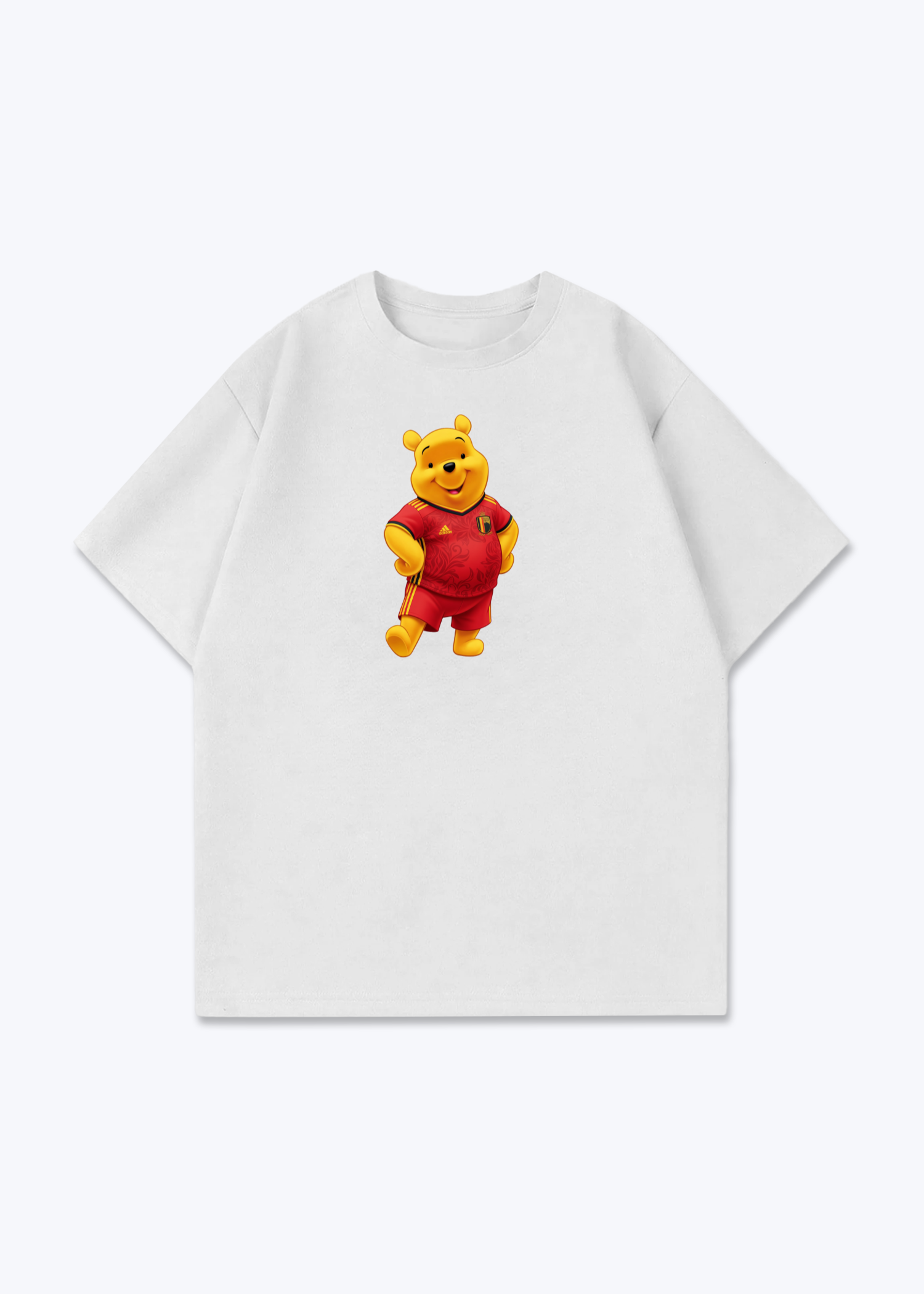 Belgien Pooh Oversized Shirt - White Front (Designed)